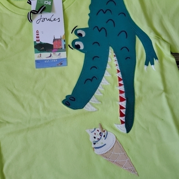 Embroidered Ice-Cream T-Shirt Organic Cotton Joules - Picture 2 of 6